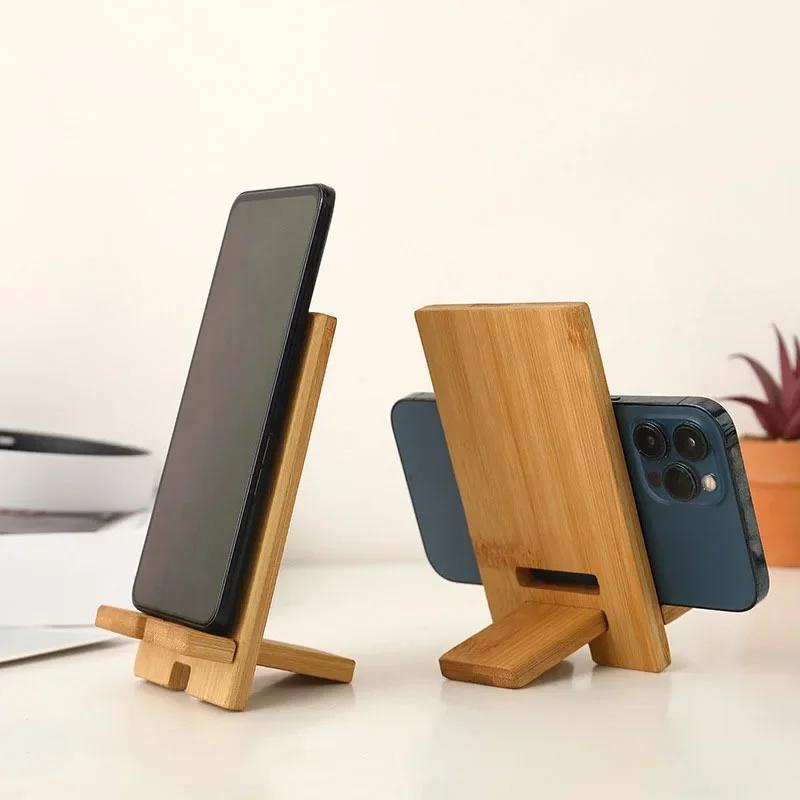 Kreativer Fauler Multifunktionsständer Schreibtisch Bambus Handyhalter Praktischer Holz Smartphone Lade Ständer