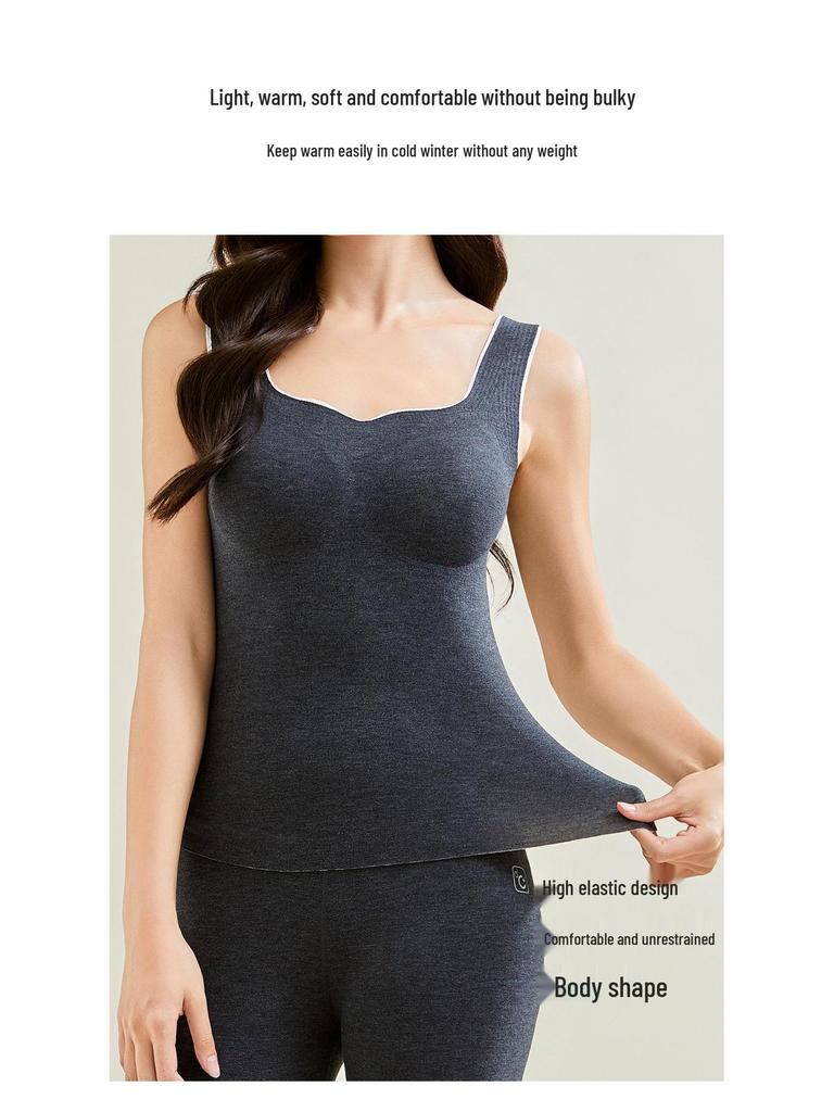 Women's Cashmere Silk Padded Bra Vest for Autumn/Winter Warmth