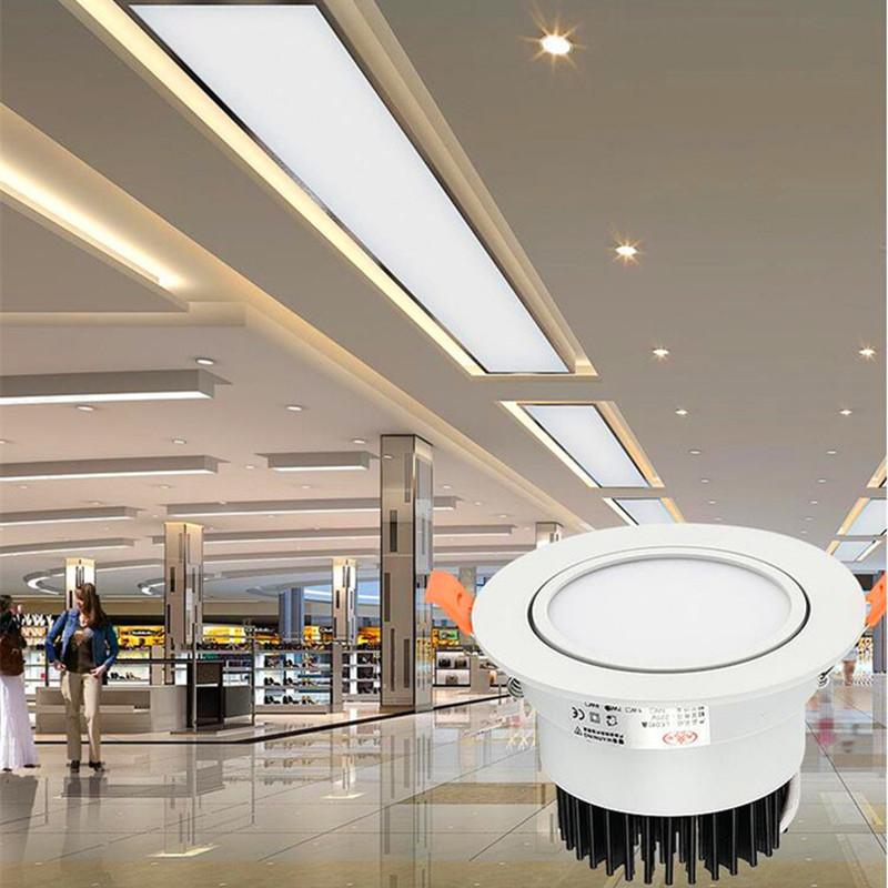 4 Types Dimmable Recessed LED Downlights 5W 7W 9W 12W 15W 18W COB LED Ceiling Lamp Spot Lights AC110-220V Round LED Panel Light
