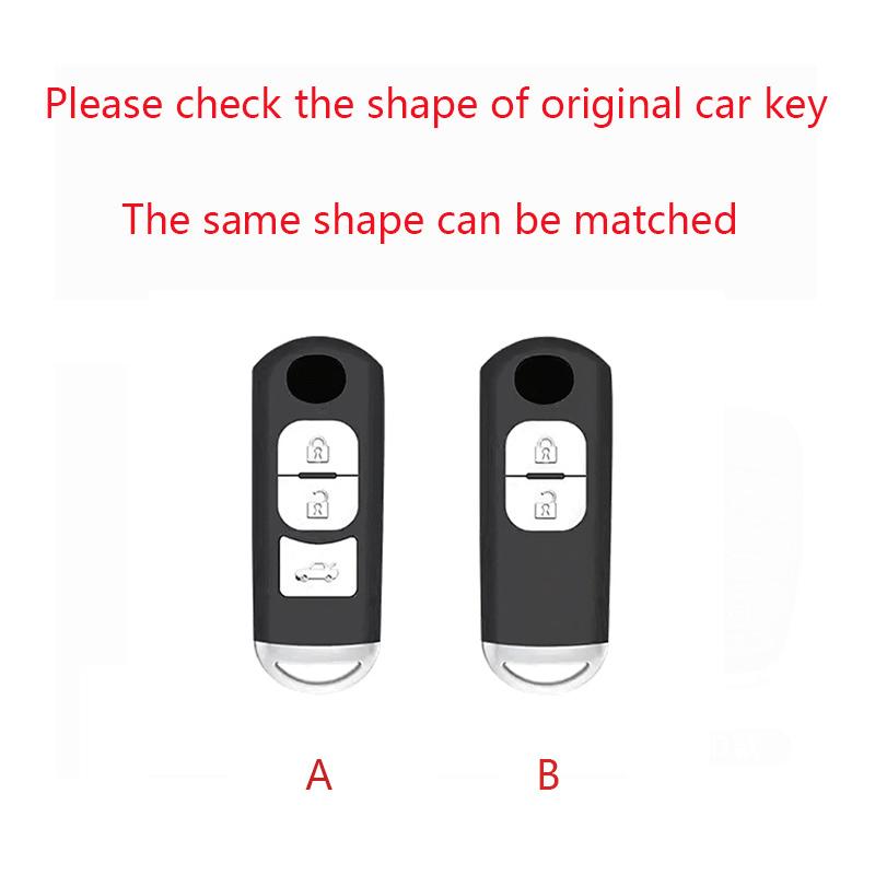 Zinc Alloy Car Key Cover Holder for Mazda Axela Atenza 3 2 6 CX3 CX5 CX30 CX8 CX9 MX5 RX7 RX8 SKYACTIV Remote Protector Keychain
