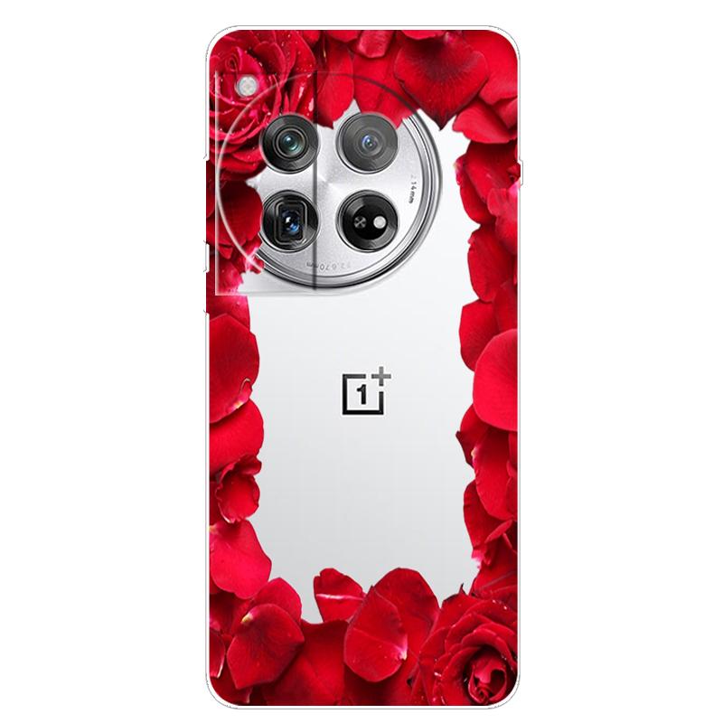 For OnePlus 12 Case 12R 5G Flower Clear TPU Soft Silicone Transparent Back Case for One plus 12R Cover on for Oneplus12 5G Coque