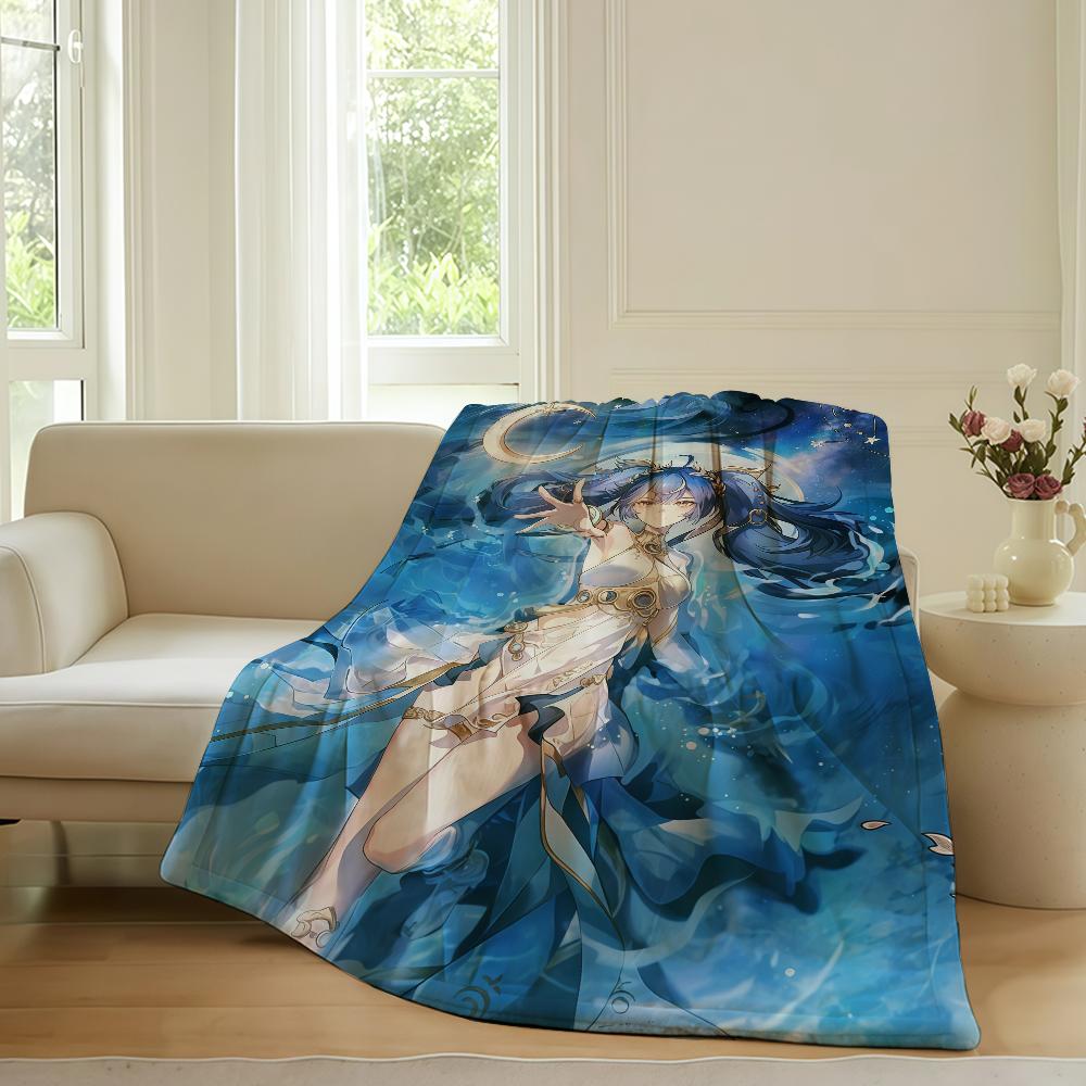 Game Iuno Wuthering Waves Blanket For Sofa Office Bed Plane Travel Sleep Read Relax Camping Soft And Warm