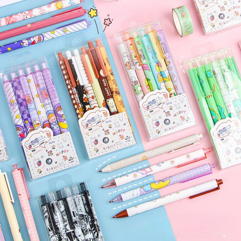 4Pcs Cute Kawaii Neutral Pen, Stationery, Office Accessories, School Supplies Cute Fashion Office Supplies Student Stationery Gif