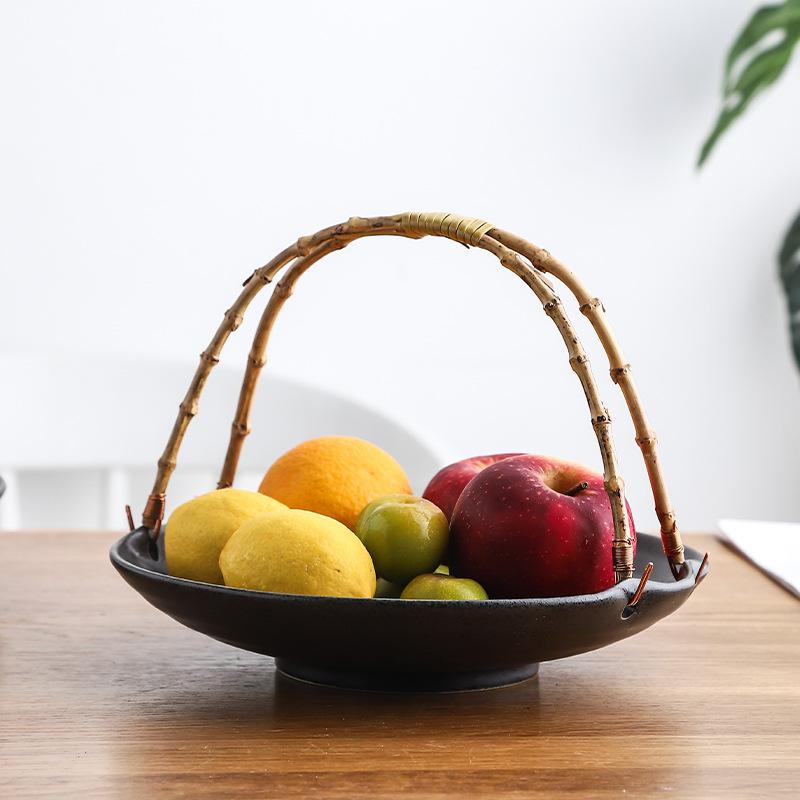 Ceramic tray handle Tippanyaki ceramic inventory heart tray snack fruit dried fruit tableware