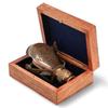 Mosiężny Monokular z Drewnianym Pudełkiem – Styl Steampunkowy, Mini Luneta Szpiegowska, Prezent Kolekcjonerski Marynistyczny