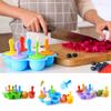 7 Cavity Silicone Mini Ice Pops Mold Ice Cream Ball Maker Popsicles Molds Baby DIY Food Supplement Tool