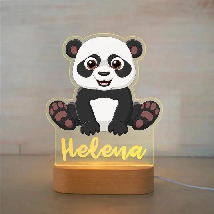 Personalized Animal Night Light - Custom Name Acrylic Lamp for Kids Bedroom Decor Baby Birthday Christmas Gift