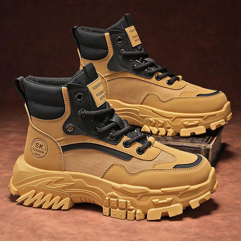Men s British Style High-Top Martin Boots - Trendy Korean Mesh Thick-Soled Casual Dad Shoes 39