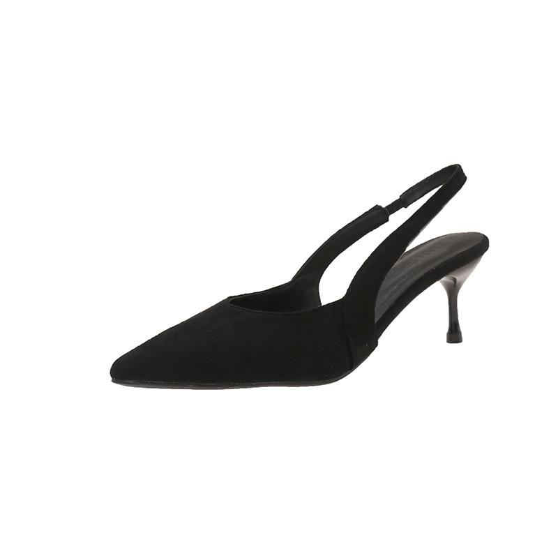 Luxury Elegant Summer New Europe and The United States Large Size Pointed Sandals Temperament with French Women's Shoes