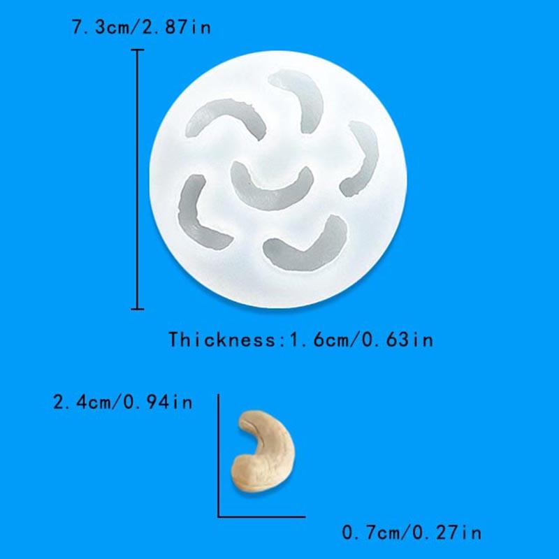 Neue 3D-Vollnüsse Cashewnüsse Mandeln Walnüsse Haselnüsse Silikonform Simulation Lebensmittel und Obst Backform