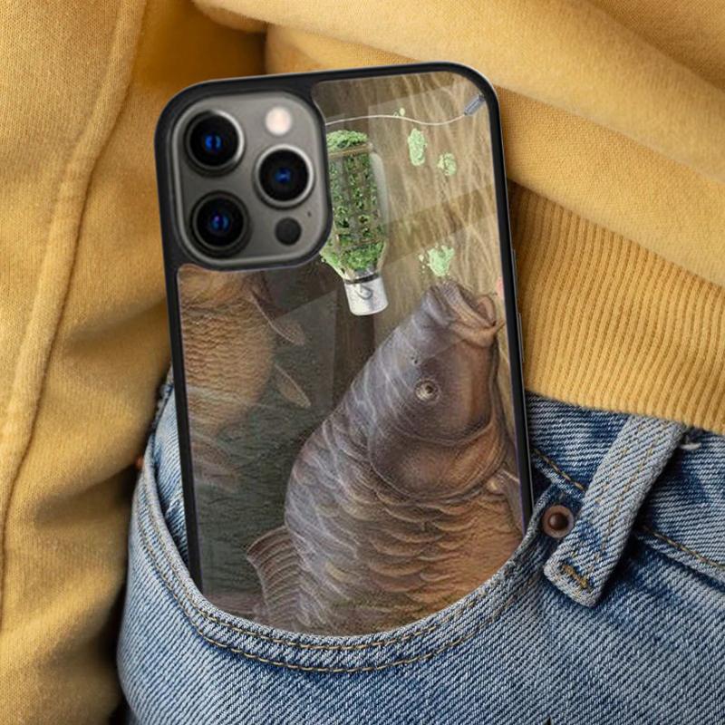 Carp Fishing Fish Soft Phone Case for iPhone 17 Air 16e Pro Max 15 Pro 13 14 Plus 11 12 MagSafe Magnetic Coque
