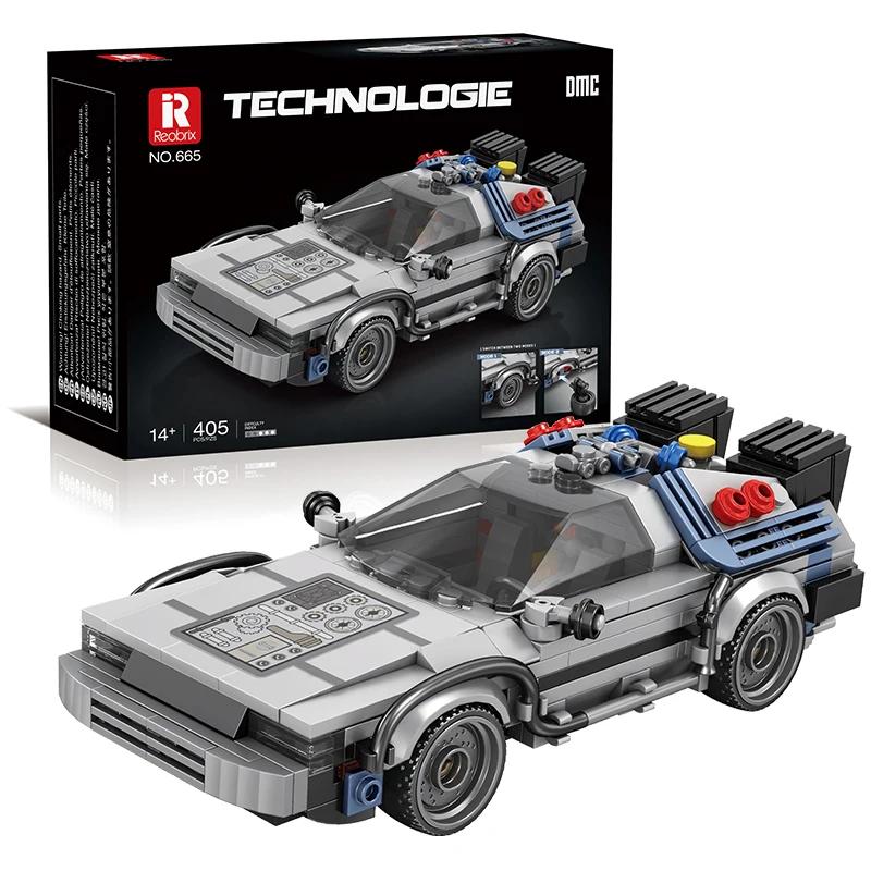 405PCS Classic DMC Car Building Blocks Future Sports Car Model  Bricks Desktop Ornaments Collection Kids DIY Toys Holiday Gifts