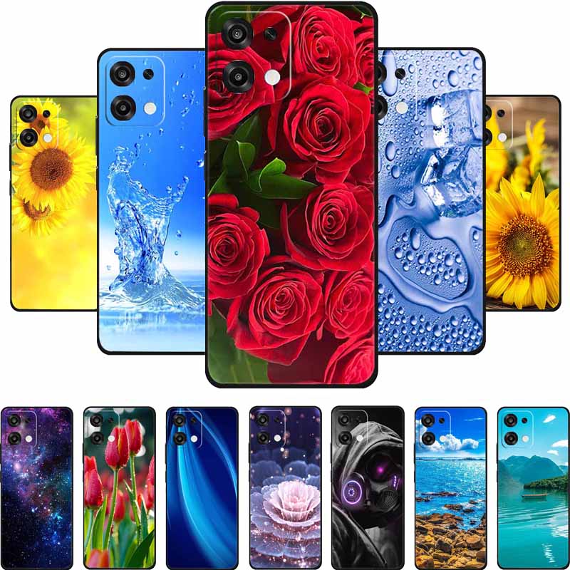 For OPPO F31 Phone Case F 31 Funda Fashion Flowers Black Silicone Soft Back Cover For OPPO F31 5G 2025 Case CPH2781 Coque Shell