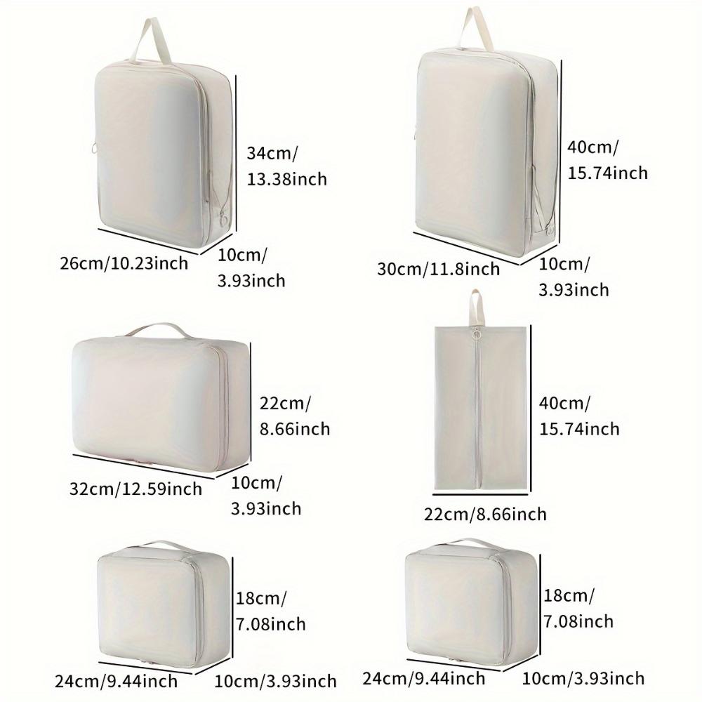 6-Piece Compressible Luggage Organizing Bag, Travel Storage Cube, Business Travel Clothing Sorting Bag