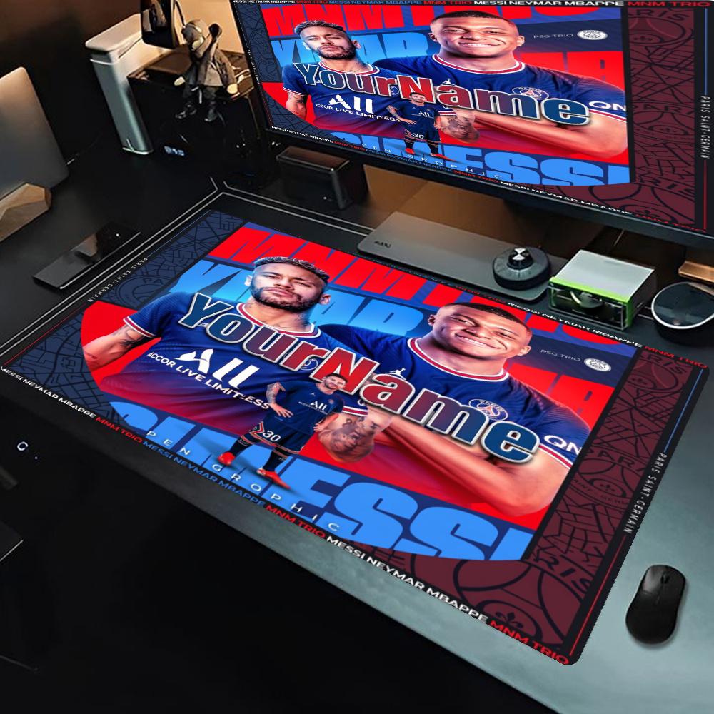 Mbappe Customizable Name Mouse Pad Gamer Mousepad Desktop Mouse Pad Nonslip Rubber Base Office Desk Accessory