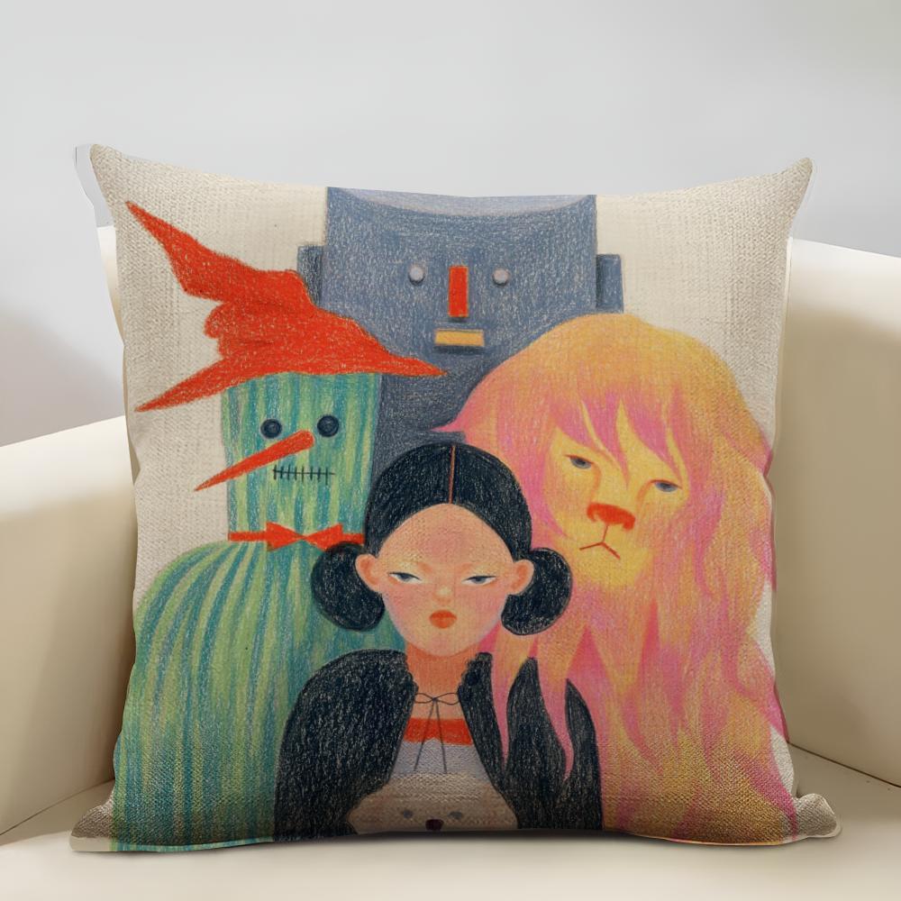 Tear Nevus Cushion Cover Household Decoration Linen Sofa Cushion Cover: Skin-Friendly & Breathable with Invisible Zipper