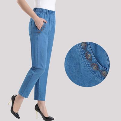 Frauen neun Denim Hosen elastische Kraft Denim Hosen hohe Taille Jeans Frau dünne Frauen Jeans Haremshosen