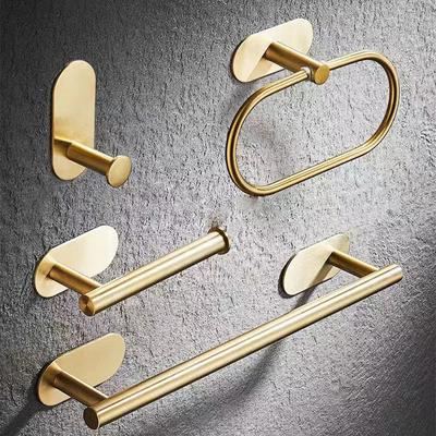 New Stainless Steel Towel Holder Self-adhesive Gold Bathroom Hook No Drilling Bathroom Shelves Durable Bathroom Organizer