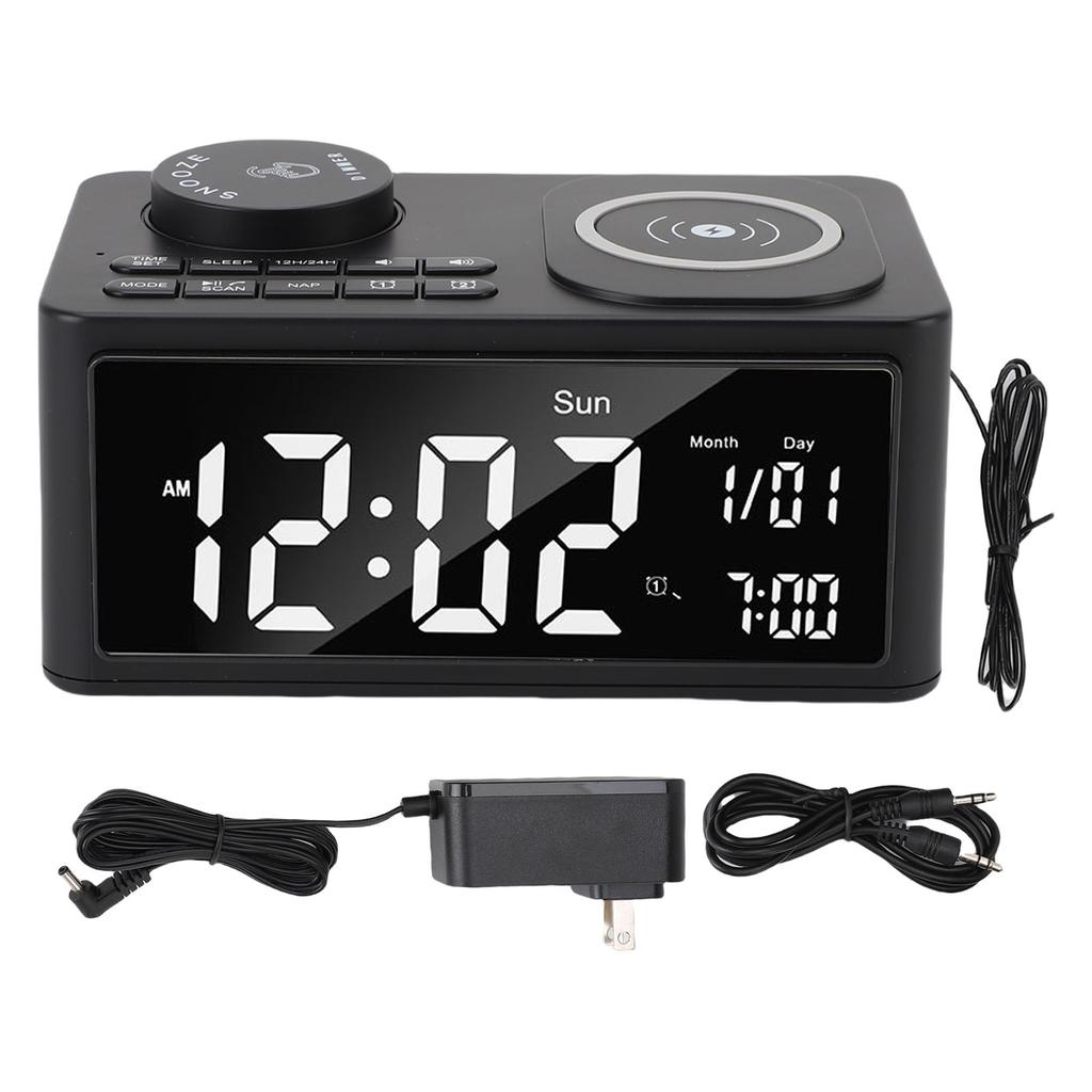 Wireless FM Radio Bluetooth Speaker Clear Digital Display Alarm Clock Calling HiFi Sound Bluetooth Speaker for Bedroom