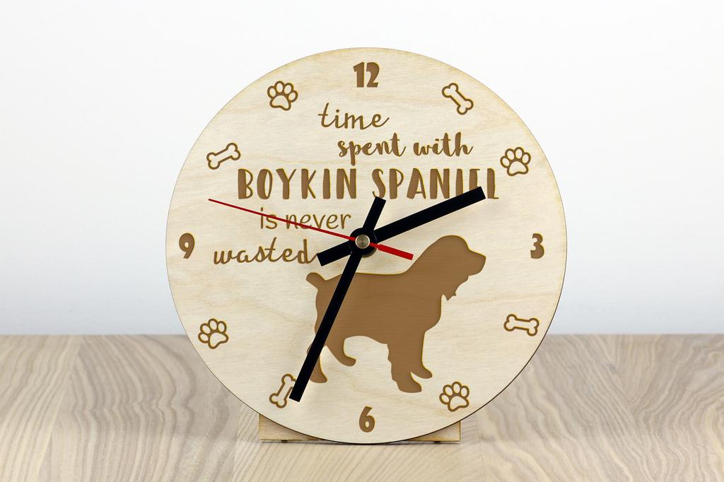 Boykin Spaniel, Swamp Poodle - clock with dog, wooden clock with engraving, personalised clock by Art-Dog