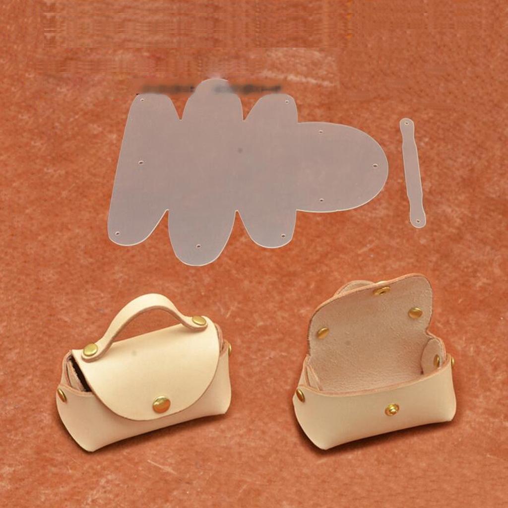 PVC DIY Women Mini Bag Wallet Stencil Pattern Leather Craft Sewing Template Set