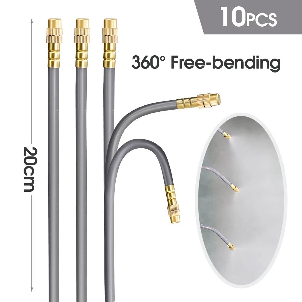 

Flexible Brass Adjustable Spray Kit Gray 3/8 PE Hose Quick Connect Fogging Cooling Dedusting Watering System for Garden