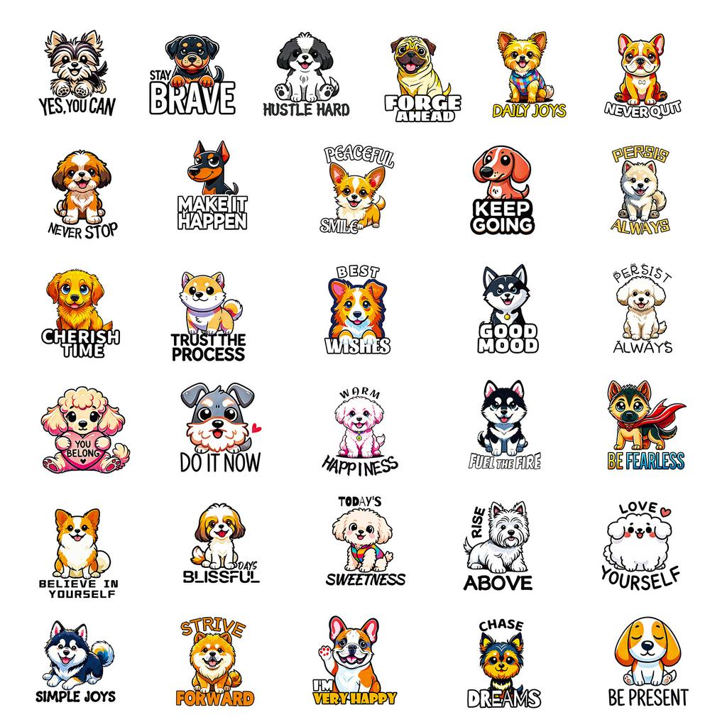 56 Cartoon Dog Text-On-Video Cute Cute Pet Fun Graffiti Laptop Decorative Stickers