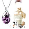Zhenrong Imitation Brazilian Amethyst Teardrop Angel's Tear White Copper Pendant