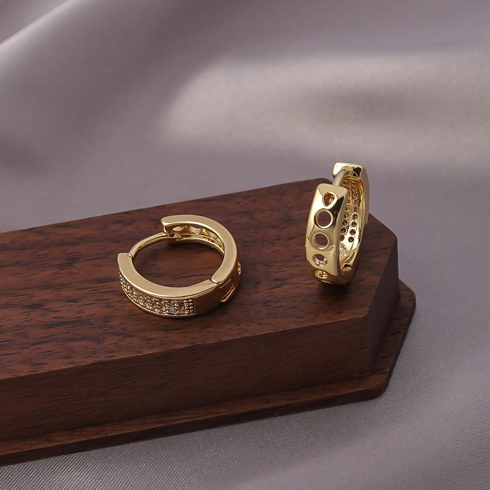 Luxury Women's Diamond Hoop Earrings - Spicy Girl Niche Design