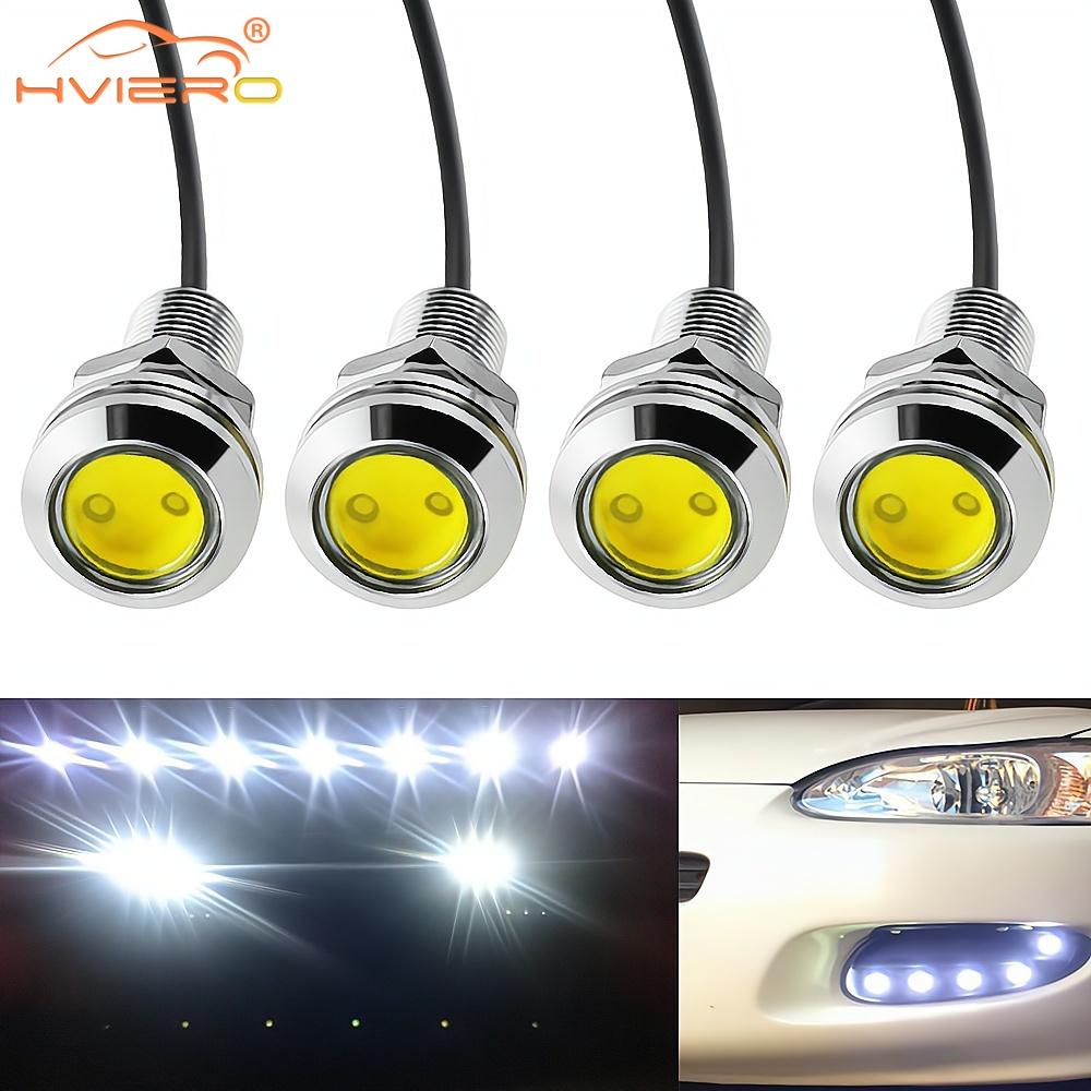 4pcs Auto DRL12V Led Eagle Eye Silver Shell Bulb DayTime Running Turn Signal Lights 18mm Backup Reversing Parking Lamp Fog Light