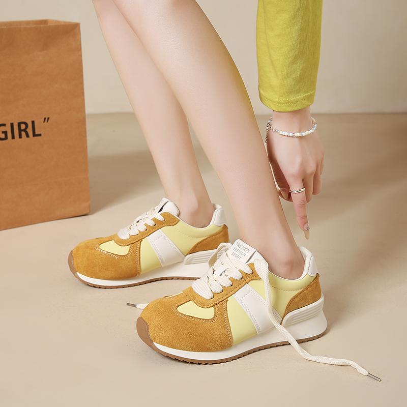 Fashion CRLAYDK Women's Platform Sneakers Casual Lace Up Stylish Tennis Running Retro Lightweight Trainers Ladies Walking Fashion Shoes