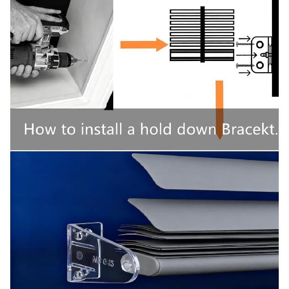 Cutelec 4pcs Hold Down Brackets Clear Color Bottom Rail Hold Clips for High Profile Blinds