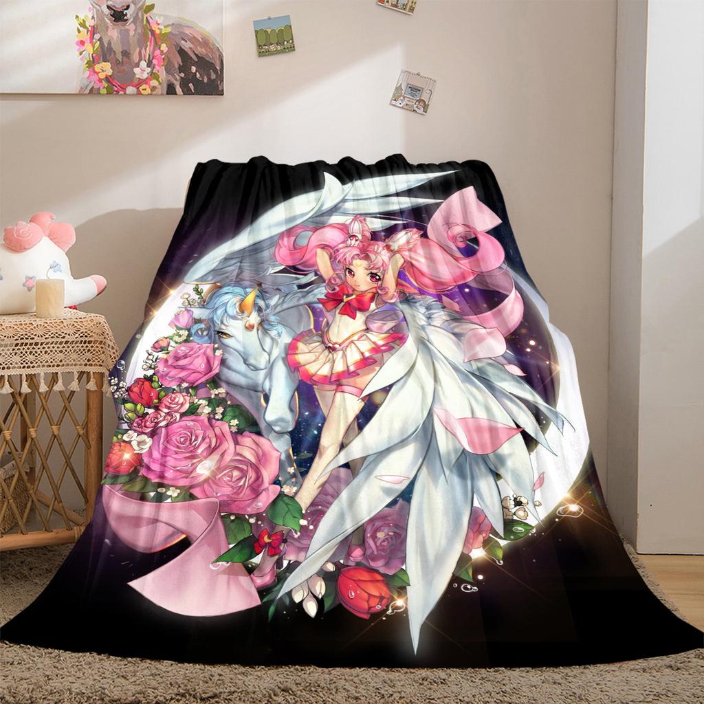 Japanese anime cute cartoon theme Sailor Moon Tsukino Usagi blanket suitable for home beds, sofa covers, office nap, outdoor warm blankets O14