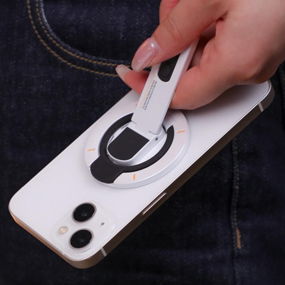 360°Rotatable Strong Magnetic Phone Holder Foldable Gym Holder With Stress Relief Fidget Buttons Phone Kickstand Finger Ring