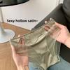 Ladies Spring Summer Sexy Lace 10A Anti-bacterial Love Mesh Low Rise Panties