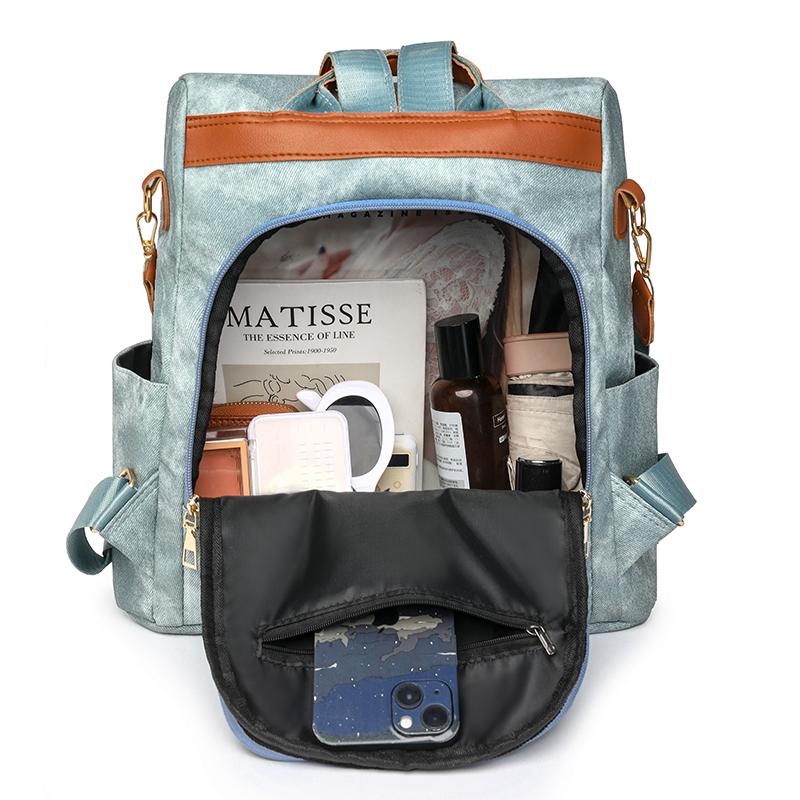 High Quality Leather Washed Women Backpack Student Knapsack Large Capacity Travel Backpack School for Girls Mochilas College Sac