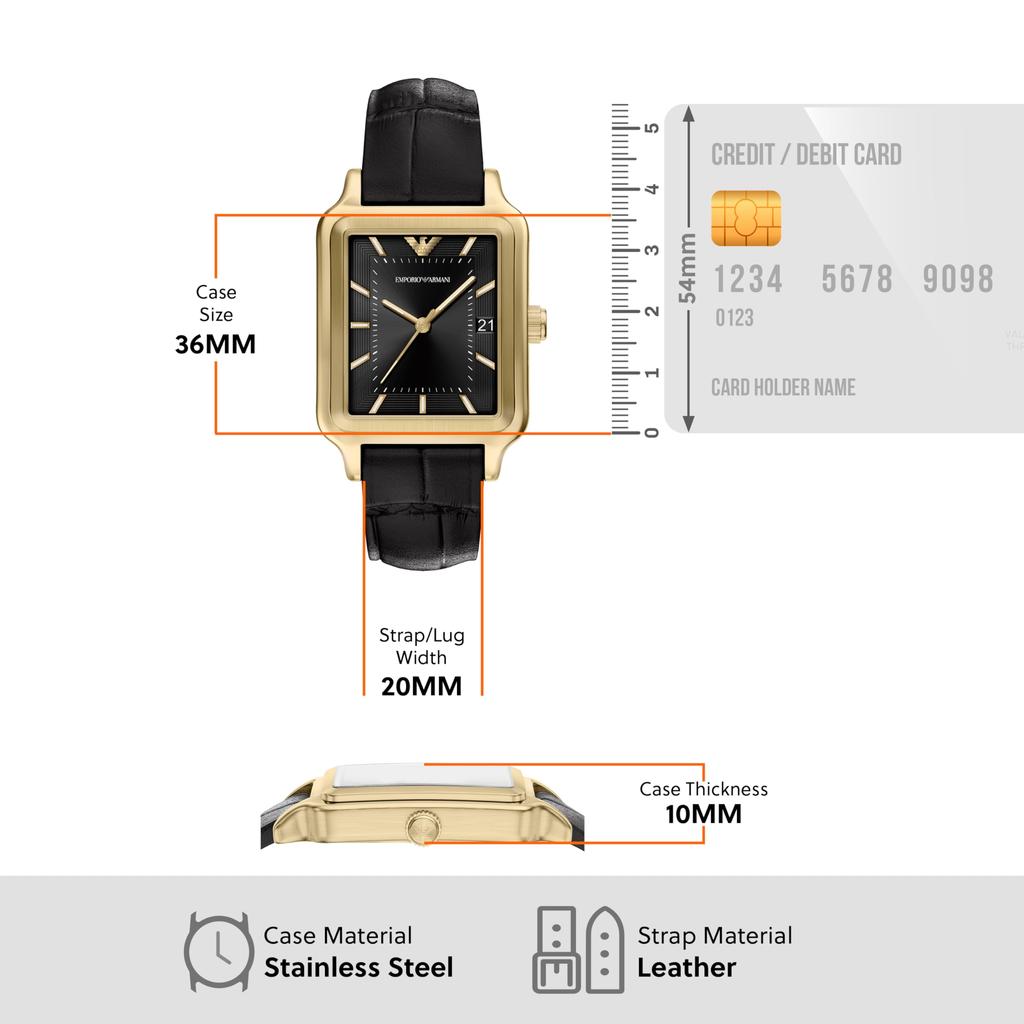 Emporio Armani Analog Leather Watch AR11757 Men's