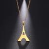Cazador New France Paris Eiffel Tower Gold Color Pendant Necklaces for Women Stainless Steel Chain on the Neck Jewelry Wholesale