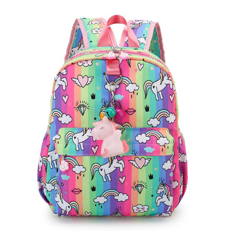 Cute Cartoon Pattern Cotton Canvas Princess Backpack For Teenage Girls Outing School Bag