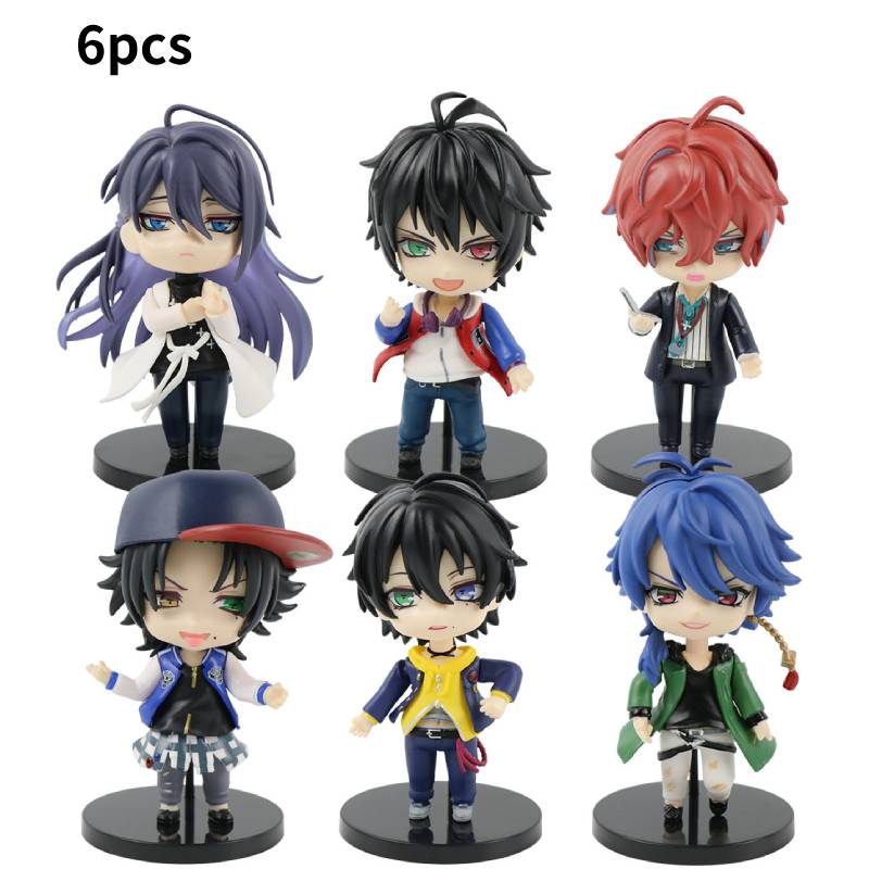 

Hypnosis Microphone 6pcs Action Figure Model Toy Cartoon Decoration Desktop