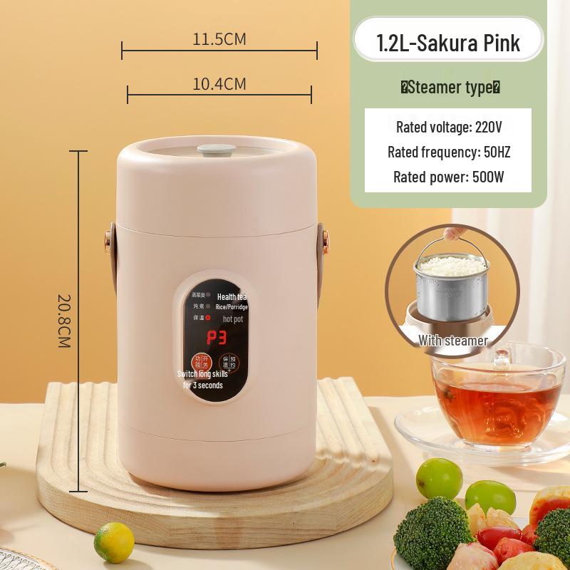 Douyin Celebrity Electric Stew Pot: Portable Multi-Function Soup & Porridge Cooker with Clear Stainless Steel Design