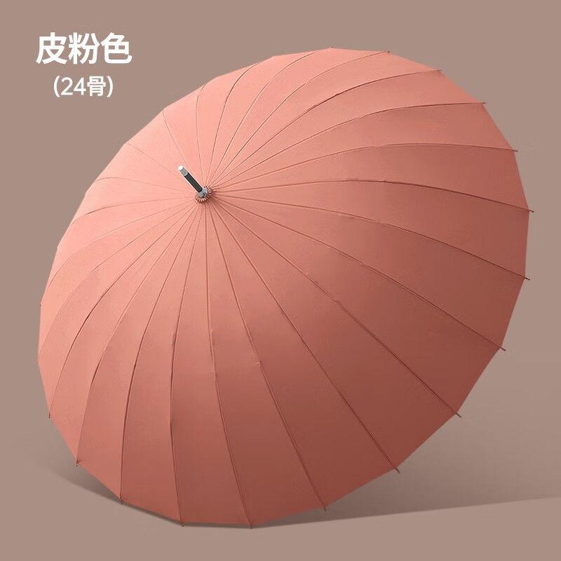 MAYDU 24 Bone Double Automatic Umbrella with Long Handle, Storm resistant, Large Clear Umbrella for Men's Business
