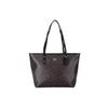City Zip Tote Coated Canvas Tote Bag , Shopping Bag , Handbag , Shoulder Bag Large Women's Brown Black (Unisex) Shoulder Bags 58292 IMAA8