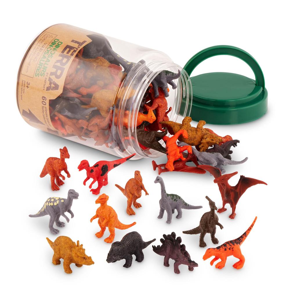 Spielzeug Terra by Battat Dinosaurier Dinosaurier Set mit 60 Dinosaurier Sammlerstücke Alter 3 und Authentisch B. Spielzeug, Welt, Figuren, Figuren, Hoch,