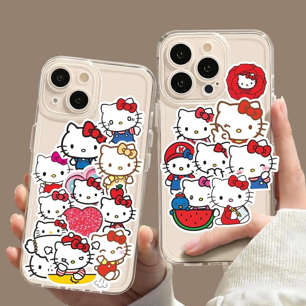Hello Kitty Stickers, 100-Piece Set, Cute Anime Stickers for Crayon Shin-chan, Waterproof Decals, Cute and Stylish Cartoon DIY Stickers, Great Gifts