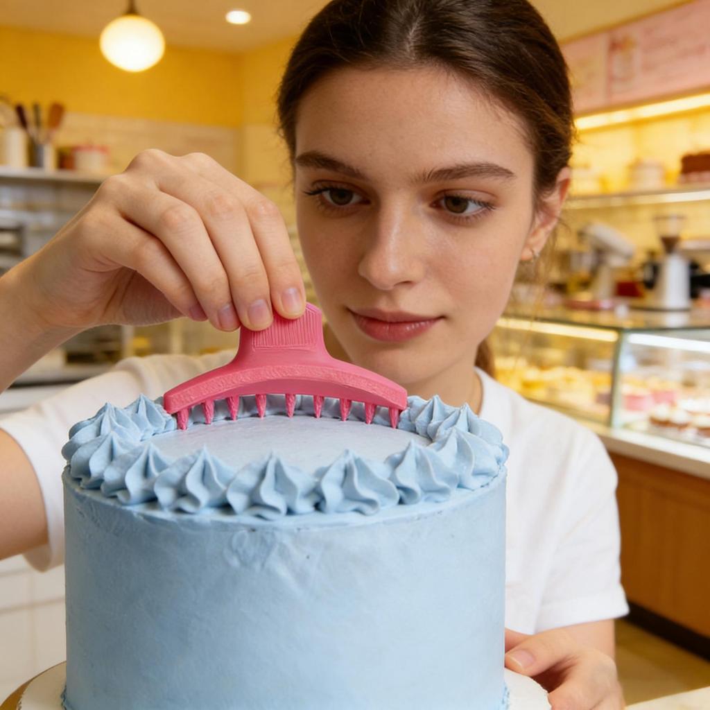 Cake Ruffle Guide Tool 2 Pieces Baking Piping Stencil Cake Decorating Tools For Beginner Decorating Baking Home Bakery Pastry