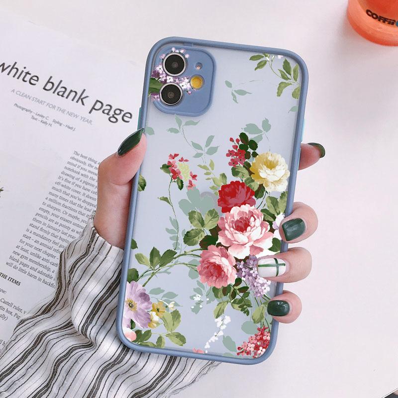 Retro Spring Bloom Flowers Phone Case For iPhone 15 14 7 8 Plus SE2 15 14 12 11 13 Pro Max X XR XS Hard Shockproof Back Cover