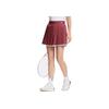 Fila SS24 Solid Color Mid Waist Breathable Skirt With Underwear Pleated Tennis Woven Casual Skirt Women Skirts Wine-Red A11W423303FWI