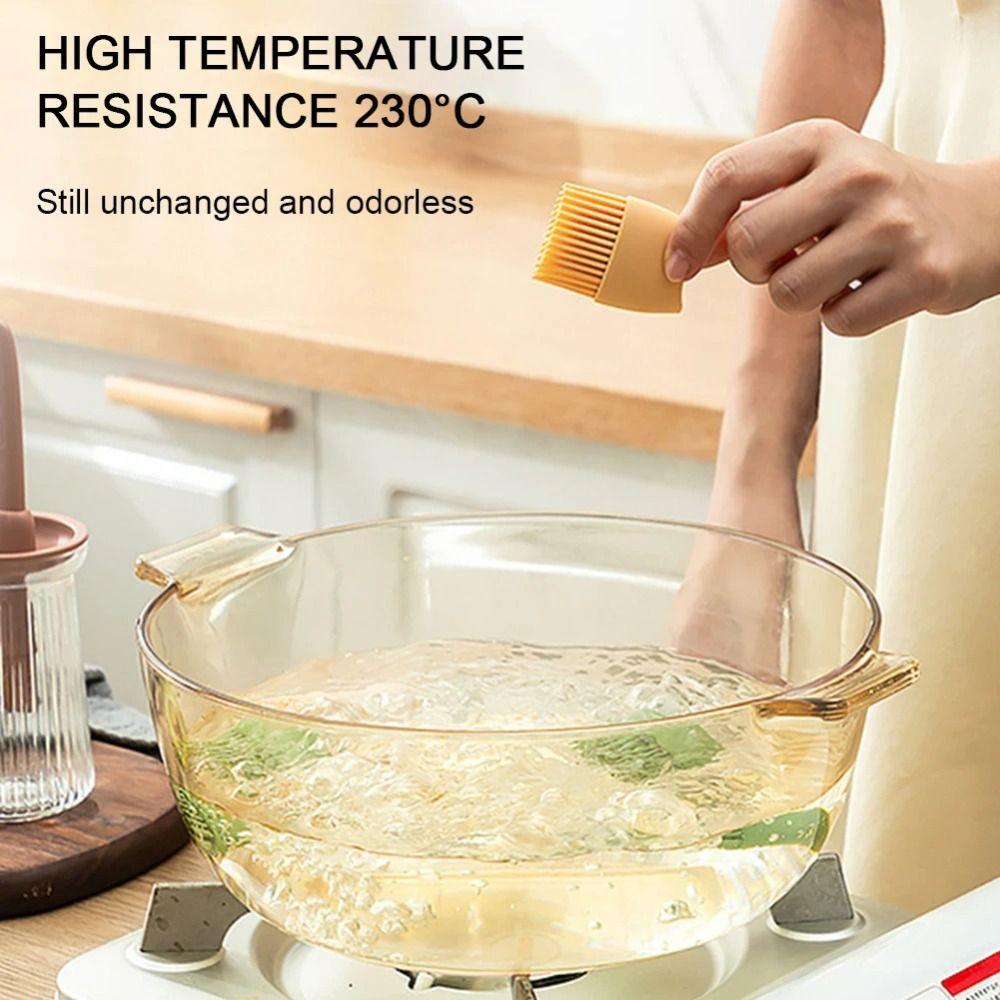 Silicone Sauce Applying Brush Heat Resistant Oil Dispenser Bottle with Brush BBQ Oil Brush  Cooking