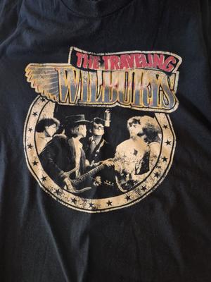 Maglietta unisex in cotone nero The Traveling Wilburys, dalla S alla 4XL